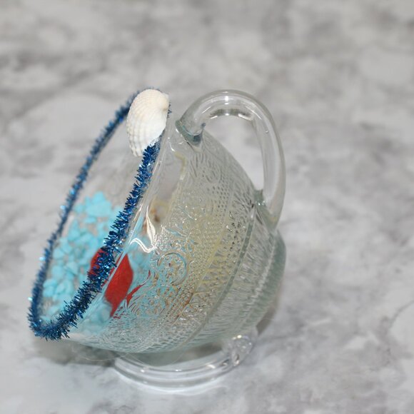 HAND CRAFTED Fish Aquarium Under Sea Decor Ornament Upcycled Cup Shells Seaweed - Picture 4 of 12
